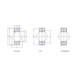 32052RS Economy Double Row Angular Contact Ball Bearing With Two Rubber Seals 25x52x20.6mm