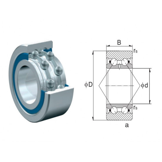 S32022RS Economy Stainless Steel Rubber Sealed Double Row Angular Contact Ball Bearing 15x35x15.9mm