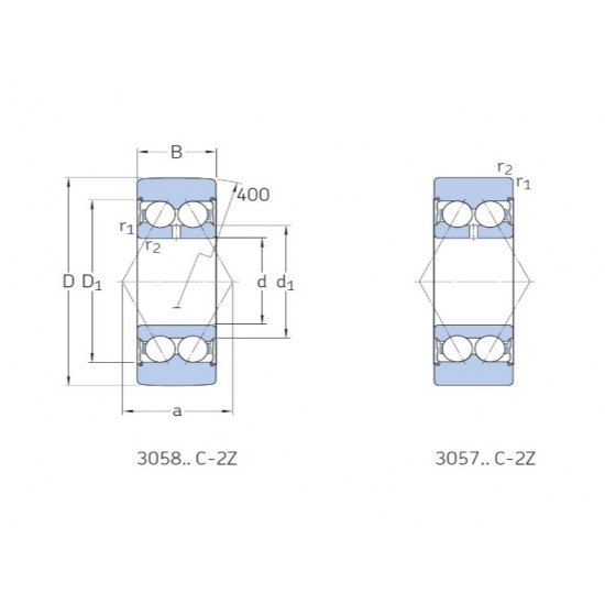 305703C2Z Branded Double Row Cam Roller Bearing With a Cylindrical Running Surface 17x47x17.5mm