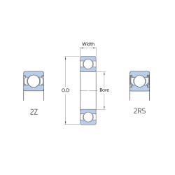 617012RS Economy Rubber Sealed Thin Section Deep Groove Ball Bearing 12x18x4mm