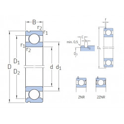 63032ZNR SKF Metal Shielded Deep Groove Ball Bearing with Snap Ring 17x47x14mm