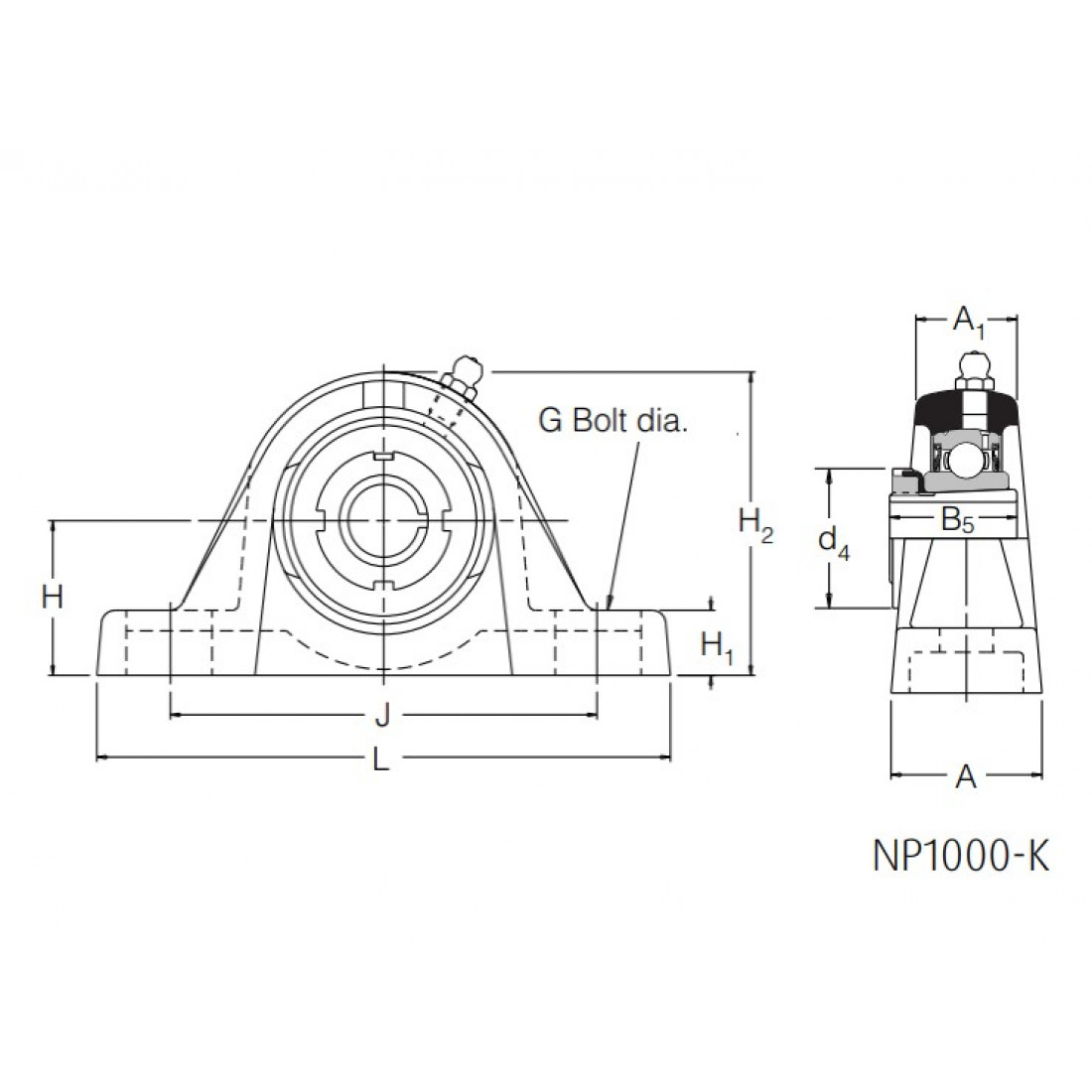 NP104540K RHP Cast Iron Pillow Block Unit With Adapter Sleeve and a