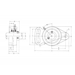 UCFA201 Metric Cast Iron Adjustable Flange Unit With a 12mm Bore Insert