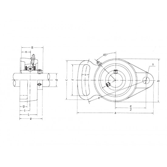 UCFA205 Metric Cast Iron Adjustable Flange Unit With a 25mm Bore Insert