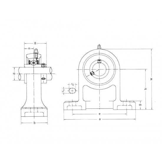 UCP201 Metric Two Bolt Cast Iron Pillow / Plummer Block Housing With a