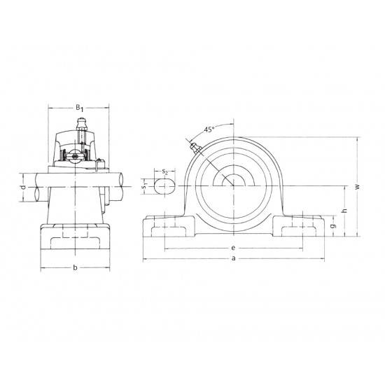 UKP211/HE2311 Imperial Cast Iron Two Bolt Pillow / Plummer Block Housing and Adapter Sleeve to Fit a 2 inch Shaft