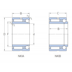 NKIA5901 Economy Needle Roller/Angular Contact Ball Bearing 12x24x16mm