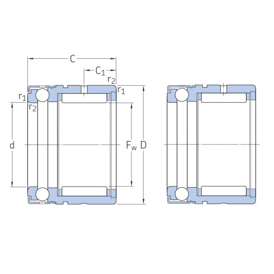 NX20 Economy Full Complement Needle Roller Thrust Ball Bearing 20x30x28mm