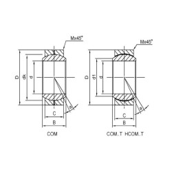 COM4 Imperial Spherical Plain Bearing with a 1/4 inch Bore