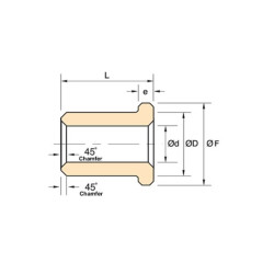 AJ2026-20 Oilite® Flanged Imperial Bearing Bush 1-1/4x1-5/8x1-1/4 inch