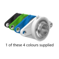 SSUCTFL205 Thermoplastic Two Bolt Oval Flange Housing with a 25mm Bore Stainless Insert