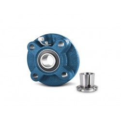 UKFC207/H2307 Metric Four Bolt Cast Iron Round Flanged Housing Insert and Adaptor Sleeve Fits a 30mm Shaft